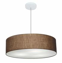 Lustre Pendente Cilíndrico Vivare Md-4221 Cúpula em Tecido 60x15cm - Bivolt