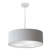 Lustre Pendente Cilíndrico Vivare Md-4254 Cúpula em Tecido 45x15cm - Bivolt