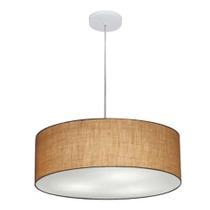 Lustre Pendente Cilíndrico Vivare Md-4254 Cúpula em Tecido 45x15cm - Bivolt