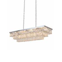 Lustre Pendente Clássico Filipinas em Metal e Cristal para Sala de Jantar e Ambientes Modernos - 40x100cm