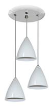 Lustre Pendente Colorido Triplo Junto Na Mesma Canopla - Mesa de jantar