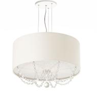 Lustre Pendente Com Cristais Cilíndrica 30x15 Branco