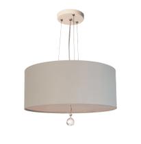 Lustre Pendente Com Cristal Cúpula Cinza 30x15 2E27 Lustre Pendente Com Cristal Cúpula Cinza 30x15 2E27