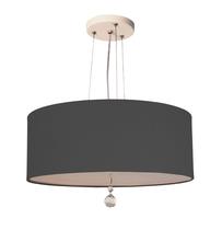 Lustre Pendente Com Cristal Cúpula Preta 40x15 2e27