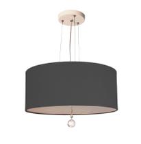 Lustre Pendente Com Cristal Cúpula Preto 30x15 2E27