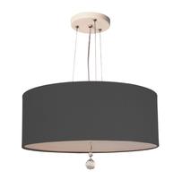 Lustre Pendente Com Cristal Cúpula Preto 50x15 3e27