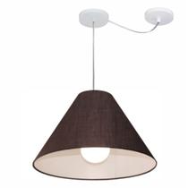 Lustre Pendente Cone Com Desvio Md-4272 Cúpula Tec 25/15x40cm Café - Bivolt Lustre Pendente Cone Com Desvio Md-4272 Cúpula Tec 25/15x40cm Café - Bivolt