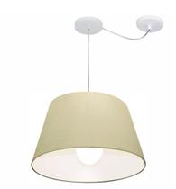 Lustre Pendente Cone Com Desvio Md-4273 Cúpula 21/30x40cm Algodão Crú - Bivolt Lustre Pendente Cone Com Desvio Md-4273 Cúpula 21/30x40cm Algodão Crú - Bivolt