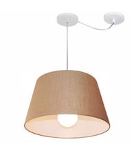 Lustre Pendente Cone Com Desvio Md-4273 Cúpula 21/30x40cm Palha - Bivolt