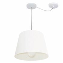 Lustre Pendente Cone Com Desvio Md-4274 Cúpula 30/30x40cm Branco - Bivolt