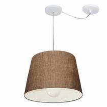 Lustre Pendente Cone Com Desvio Md-4274 Cúpula 30/30x40cm Café - Bivolt