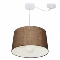 Lustre Pendente Cone Com Desvio Md-4275 Cúpula 30/45x40cm Café - Bivolt