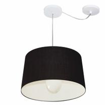 Lustre Pendente Cone Com Desvio Md-4275 Cúpula 30/45x40cm Preto - Bivolt