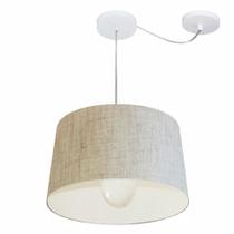Lustre Pendente Cone Com Desvio Md-4275 Cúpula 30/45x40cm Rustico Bege - Bivolt