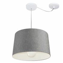 Lustre Pendente Cone Com Desvio Md-4275 Cúpula 30/45x40cm Rustico Cinza - Bivolt Lustre Pendente Cone Com Desvio Md-4275 Cúpula 30/45x40cm Rustico Cinza - Bivolt