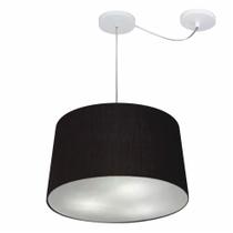 Lustre Pendente Cone Com Desvio Md-4277 Cúpula 30/40x45cm Preto - Bivolt