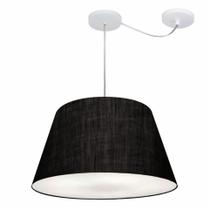 Lustre Pendente Cone Com Desvio Md-4278 Cúpula 30/35x50cm Preto - Bivolt