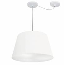 Lustre Pendente Cone Com Desvio Md-4279 Cúpula 21/30x40cm Branco - Bivolt