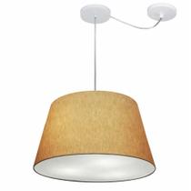 Lustre Pendente Cone Com Desvio Md-4279 Cúpula 21/30x40cm Palha - Bivolt