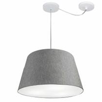 Lustre Pendente Cone Com Desvio Md-4279 Cúpula 21/30x40cm Rustico Cinza - Bivolt Lustre Pendente Cone Com Desvio Md-4279 Cúpula 21/30x40cm Rustico Cinza - Bivolt