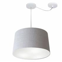 Lustre Pendente Cone Com Desvio Md-4281 Cúpula 30/40x45cm Rustico Cinza - Bivolt