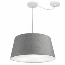 Lustre Pendente Cone Com Desvio Md-4282 Cúpula 21/40x50cm Rustico Cinza - Bivolt Lustre Pendente Cone Com Desvio Md-4282 Cúpula 21/40x50cm Rustico Cinza - Bivolt