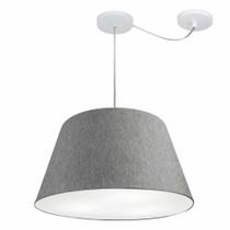 Lustre Pendente Cone Com Desvio Md-4283 Cúpula 30/35x50cm Rustico Cinza - Bivolt