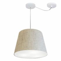 Lustre Pendente Cone Com Desvio Rustico Bege MJ-4276 Para Mesa de Jantar e Estar