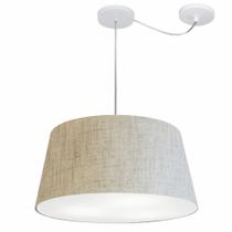 Lustre Pendente Cone Com Desvio Rustico Bege MJ-4282 Para Mesa de Jantar e Estar