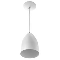 Lustre Pendente Cone De Alumínio 20x14cm Branco - MARRYLUZ