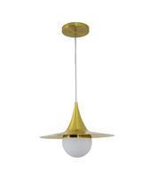 Lustre Pendente Cone Funil Sax Bola Globo Dourado 284