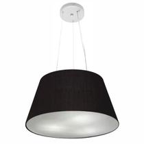 Lustre Pendente Cone Md-4001 Cúpula em Tecido 21/40x30cm Preto - Bivolt