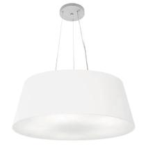 Lustre Pendente Cone Md-4002 Cúpula em Tecido 21/60x50cm Branco - Bivolt