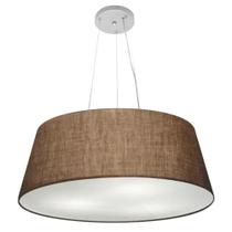 Lustre Pendente Cone Md-4002 Cúpula em Tecido 21/60x50cm Café - Bivolt