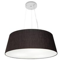 Lustre Pendente Cone Md-4002 Cúpula em Tecido 21/60x50cm Preto - Bivolt