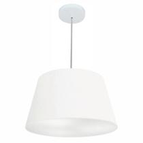 Lustre Pendente Cone Md-4021 Cúpula em Tecido 21/40x30cm Branco - Bivolt