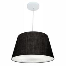 Lustre Pendente Cone Md-4021 Cúpula em Tecido 21/40x30cm Preto - Bivolt