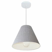 Lustre Pendente Cone Md-4028 Cúpula em Tecido 25/30x12cm Rustico Cinza - Bivolt Lustre Pendente Cone Md-4028 Cúpula em Tecido 25/30x12cm Rustico Cinza - Bivolt