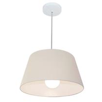 Lustre Pendente Cone Md-4039 Cúpula em Tecido 21/40x30cm Branco - Bivolt