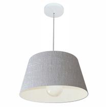 Lustre Pendente Cone Md-4039 Cúpula em Tecido 21/40x30cm Rustico Cinza - Bivolt