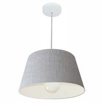 Lustre Pendente Cone Md-4039 Cúpula em Tecido 21/40x30cm Rustico Cinza - Bivolt Lustre Pendente Cone Md-4039 Cúpula em Tecido 21/40x30cm Rustico Cinza - Bivolt