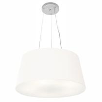 Lustre Pendente Cone Md-4048 Cúpula em Tecido 21/50x40cm Branco - Bivolt