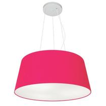 Lustre Pendente Cone Md-4048 Cúpula em Tecido 21/50x40cm Rosa Pink - Bivolt