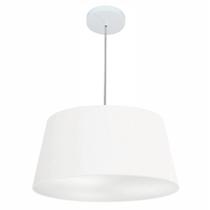 Lustre Pendente Cone Md-4050 Cúpula em Tecido 21/50x40cm Branco - Bivolt