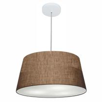 Lustre Pendente Cone Md-4050 Cúpula em Tecido 21/50x40cm Café - Bivolt