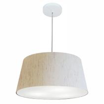 Lustre Pendente Cone Md-4050 Cúpula em Tecido 21/50x40cm Linho Bege - Bivolt