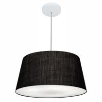 Lustre Pendente Cone Md-4050 Cúpula em Tecido 21/50x40cm Preto - Bivolt