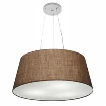 Lustre Pendente Cone Md-4062 Cúpula em Tecido 25/60x50cm Café - Bivolt