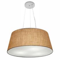 Lustre Pendente Cone Md-4062 Cúpula em Tecido 25/60x50cm Palha - Bivolt