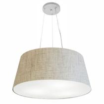 Lustre Pendente Cone Md-4062 Cúpula em Tecido 25/60x50cm Rustico Bege - Bivolt